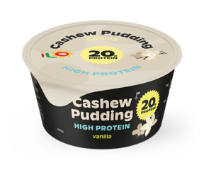 Ilo Cashew High Protein Pudding Vanilla pakkauksessa